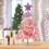 Mini árvore de Natal rosa com estrela e bolas, decoração natalina de mesa aveludada, compatível com decoração de quarto de meninas. 7