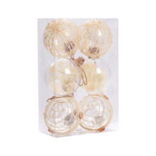 Gnobogi Lot de 6 boules de Noël de 8 cm, décorations incassables pour sapin, mariage, fête - Cadeaux en promotion