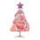 Mini árvore de Natal rosa com estrela e bolas, decoração natalina de mesa aveludada, compatível com decoração de quarto de meninas. 1