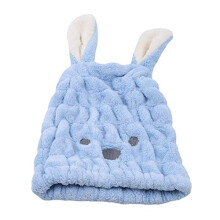 Shower Cap Coral Fleece Rabbit Ear Hair Drying Towel for Kids Fast Absorption Reusable