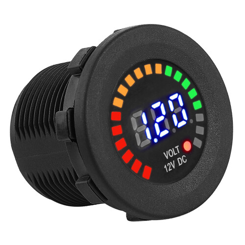 Βολτόμετρο για συστήματα 12V DC, βολτόμετρο LED ψηφιακής οθόνης με φλας συναγερμού 2
