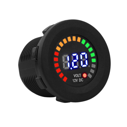 Βολτόμετρο για συστήματα 12V DC, βολτόμετρο LED ψηφιακής οθόνης με φλας συναγερμού 1