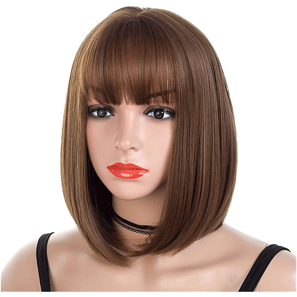 Unisex Rainbow Wig With Bangs Colorful Synthetic Heat Resistant Hair For Cosplay Party Halloween