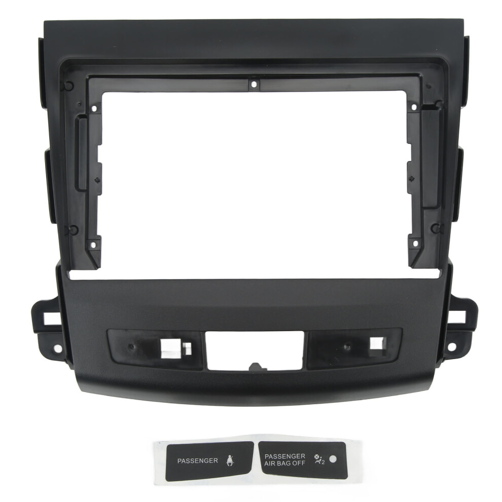 Car Stereo Dash Fascia For Mitsubishi Outlander 2008-2012, Navigation Panel Frame Replacement Trim For 9In Stereo Installation, Precision Engineered 9138057201734