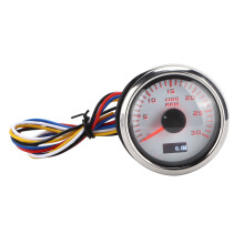 Pointer Tachometer Gauge, High Sensitivity Universal Tachometer for Motorcycle Truck Boat Engine, IP67 Waterproof Rating Red Backlight Stainless