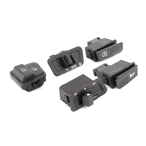 Kit de botones e interruptores para motocicleta: interruptor de faros, interruptor de intermitentes, interruptor de encendido, botón de bocina, 1
