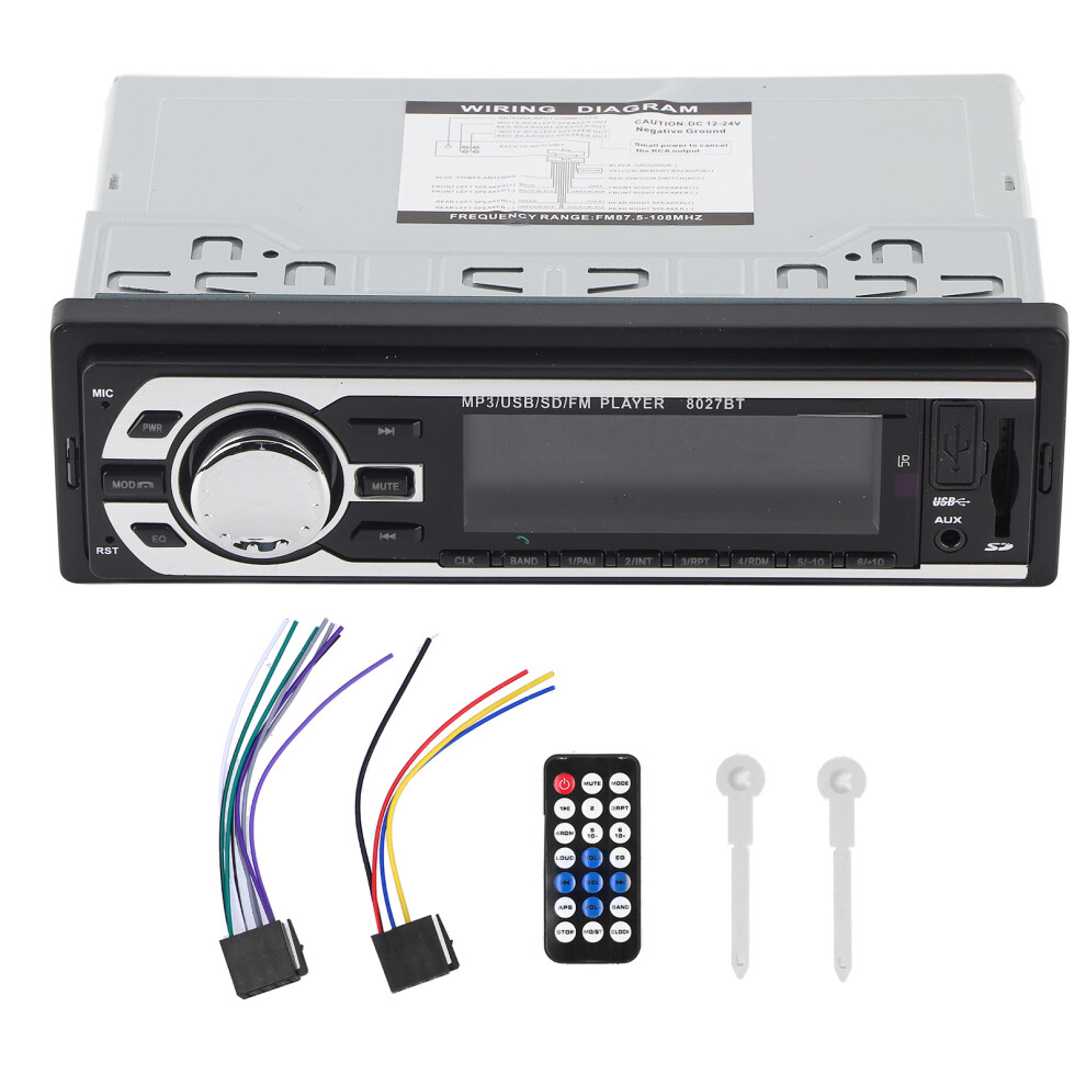 Car Audio Receiver With Fm Radio Tuner Usb Playback Sd Card Playback Aux Input Remote Control Mp3 Player Lcd Display Multiple Eq Sound Scenes 9176269122720
