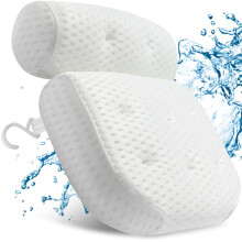 Bath Pillow with 8 Suction Cups, 5D Mesh Bathtub Pillow for Neck and Back Support, Quick Dry NonSlip