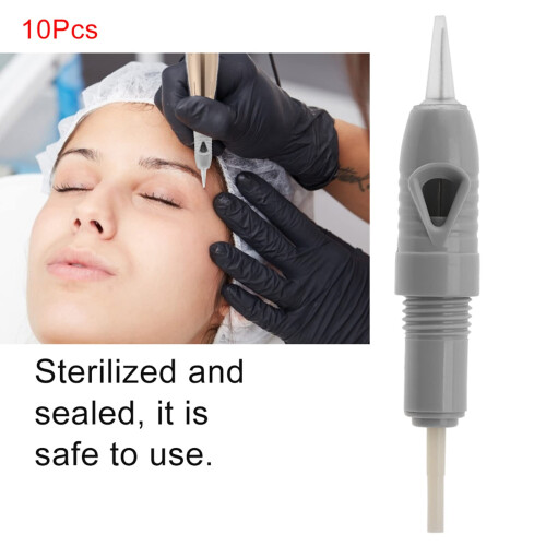 10Pcs Permanent Makeup Tattoo Needles with Secure Lock for Eyebrow Lip Microblading 1