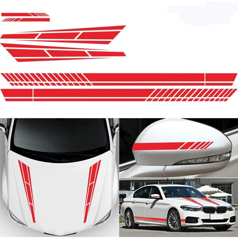 Add A Sporty Touch, Stylish Long Stripe Pattern Waterproof Durable Vinyl, Personalize Car Appearance With Ease Of Installation And Removal 9176269148768