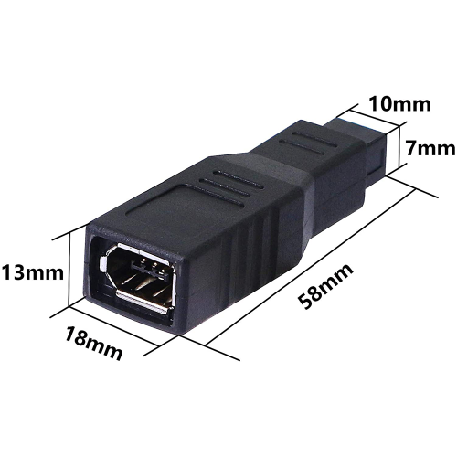 Data Transfer Adapter, Fast Compatibility Between Firewire 400 & 800 Devices, Supports Digital Camcorders And Mac Computers, Type B Female To Type B 5 2