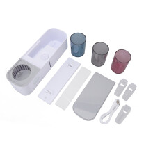 Estación de cuidado dental, soporte para cepillos de dientes de pared con dispensador automático de pasta de dientes, ideal para la higiene bucal,