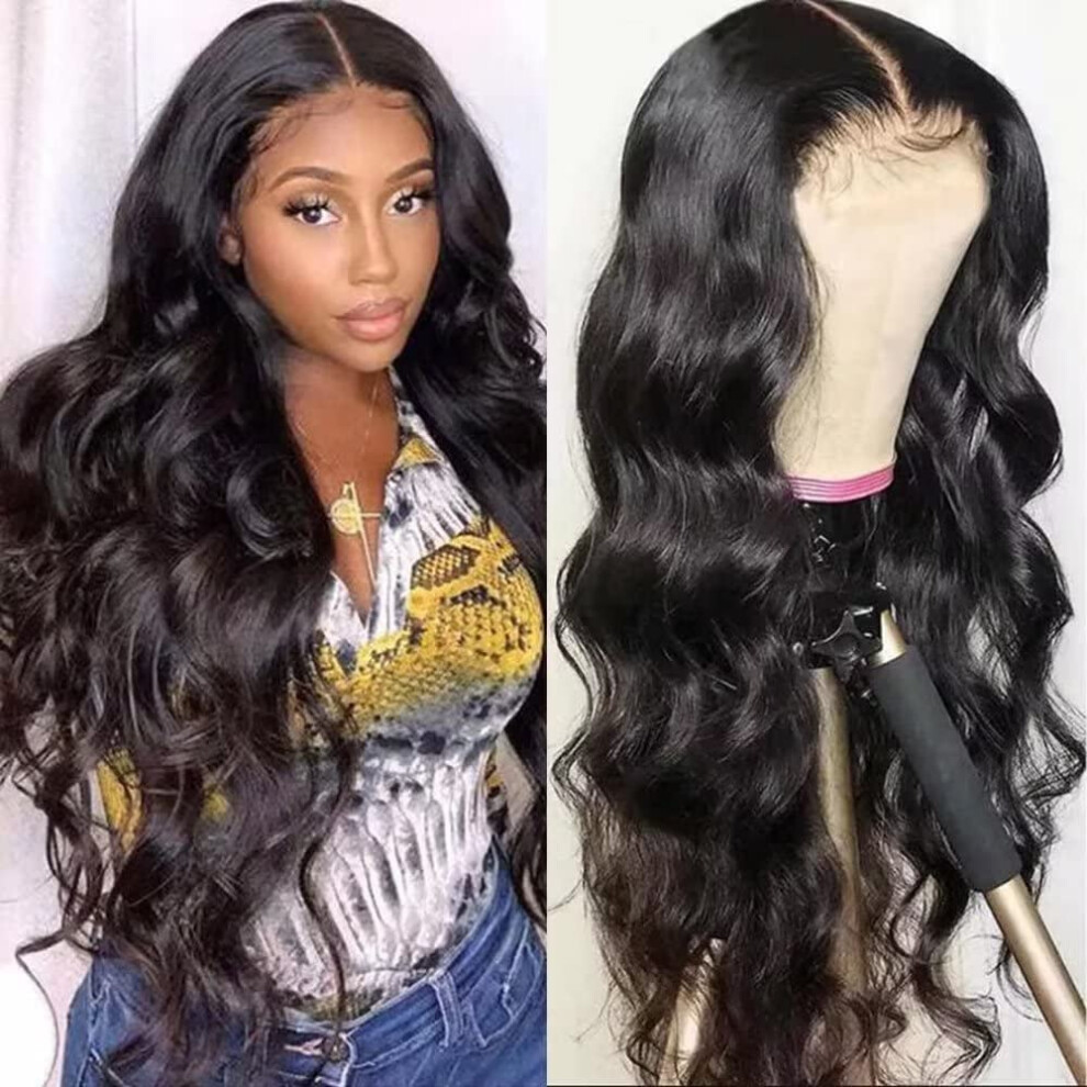 Unisex Hd Lace Front Wig Human Hair 13X6 Body Wave Pre Plucked Bleached Knots Natural Hairline 150% Density 24Inch