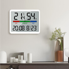 Relógio eletrônico Ikohbadg colorido com display LED de 8 polegadas, alarme duplo, indicador de temperatura e umidade - Relógio digital de tela