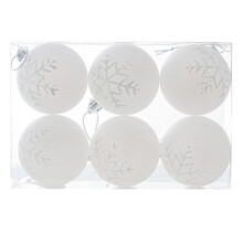 6PCS Fashion Transparent Christmas Ball DIY Clear Matte Snowflake Ball Ornament Tree Ball Decoration for Festival Holiday Products