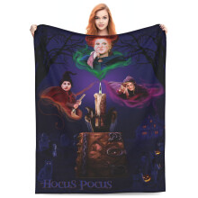 Manta Hocus Pocus, 101 x 76 cm, de felpa ultrasuave y acogedora, ligera y cálida para sofá, cama o sillón, para todas las estaciones.
