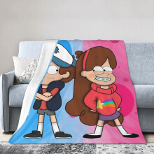 Gravity Falls -hotellihuopa, anime-huopa sängylle, sohvahuopa, erittäin pehmeä fleecehuopa makuuhuoneen olohuoneeseen, 60 x 50 tuumaa
