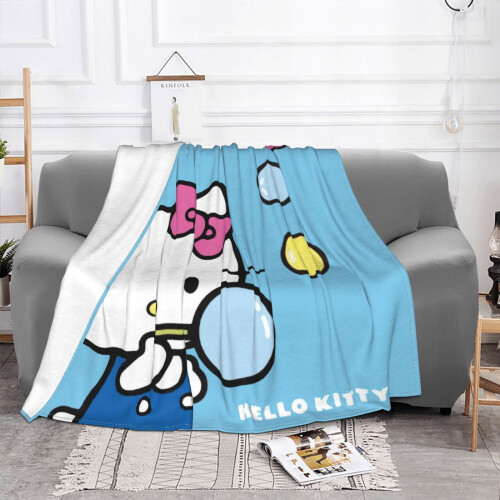 Hello Kitty Κουβέρτα από Φανέλα Fleece Ρίχνει Κουβέρτες Super Soft Cozy Hot Warm Pluhur 1