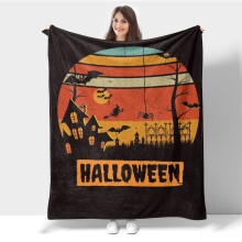 Manta ligera de franela de Halloween para sofá, cama, viajes, camping, oficina, manta polar con estampado digital, tela suave y cálida.