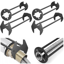 4-teiliges Waschbeckenschlüssel-Set, Metall-Spülbeckenschlüssel, Universal-Armaturenschlüssel, Sanitärschlüssel für enge Stellen im Badezimmer