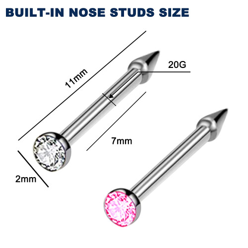 4Pack Disposable Nose Piercing Kit with Builtin Studs, Self Piercing Gun for Home Use White Pink 1