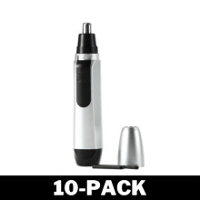 Smooth and Effective Nose Hair Trimmer Silver/Black 10-Pack