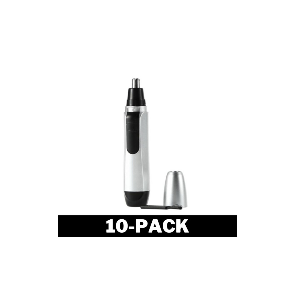 Silver/Black Smooth And Effective Nose Hair Trimmer 10-Pack
