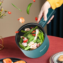 Pretxorve Padella elettrica multifunzionale Pentola elettrica per cucinare il riso Mini pentola elettrica antiaderente Verde
