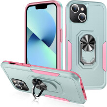 Etui na iPhone'a 13 Mini, kompatybilne z magnetycznym pierścieniem podpórki samochodowej i wstrząsoodporną, dwuwarstwową ochroną wojskową dla