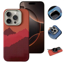 Kompatybilne z etui z włókna węglowego do iPhone'a 16Pro/Pro Max, stopka do obiektywu, teksturowane, ultracienkie, smukłe i lekkie etui ochronne