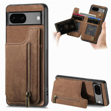 Etui na Google Pixel 6a Vintage Zipper Wallet Składana tylna pokrywa Funkcja podstawki