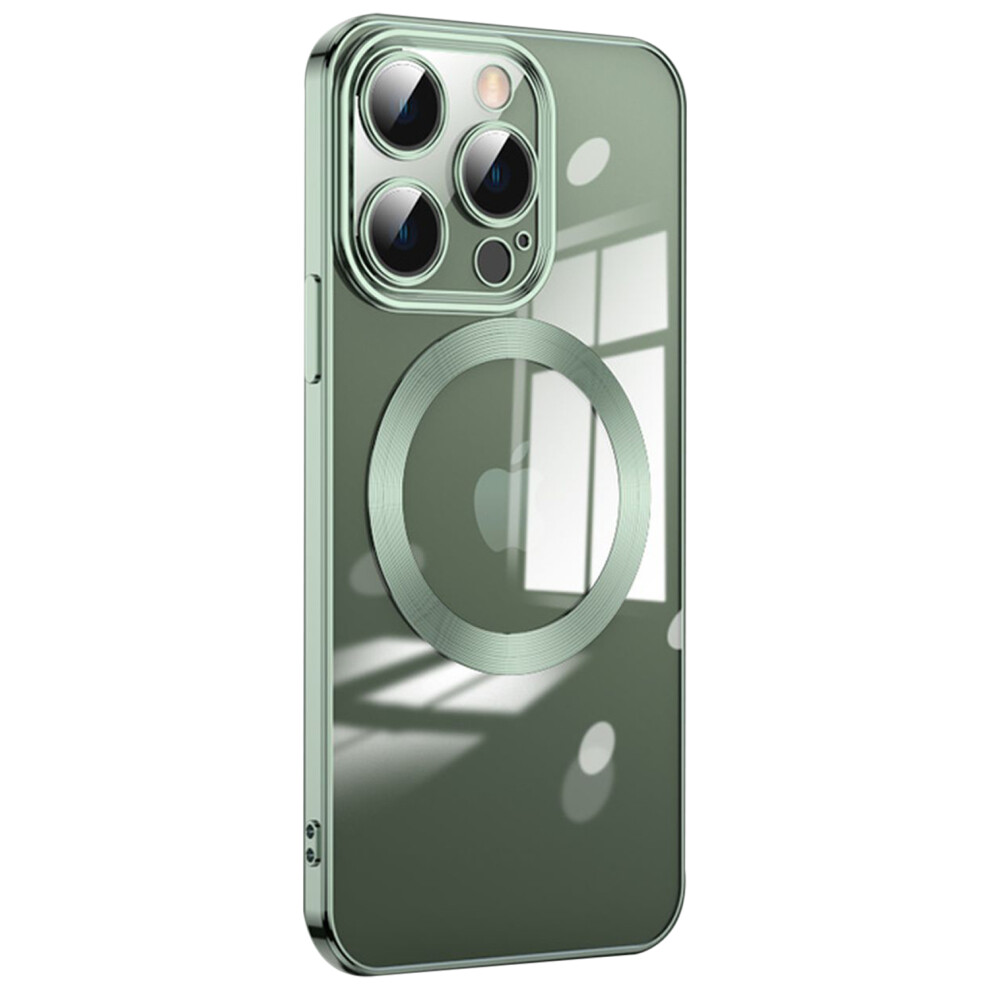 Electroplated Transparent Magnetic Case For Compatible With Iphone 16 Promax 2024, Wireless Charging, Shockproof, Lightweight, With Lens Film 9773935816688