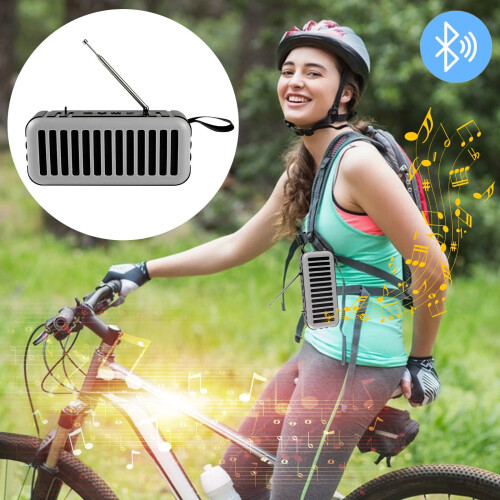 Ηχείο Bluetooth Staron με ραδιόφωνο, ηλιακή φόρτιση και φως, μίνι υπογούφερ, φορητό