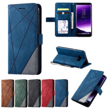 Etui kompatybilne z Samsung Galaxy S8Plus, skórzane, odporne na wstrząsy, z klapką, z magnetycznym uchwytem na karty i podpórką