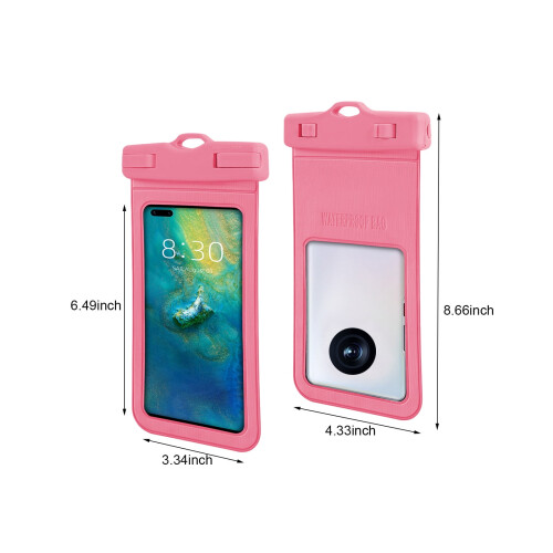 Capa transparente Zeceouar para celular, à prova d'água 30M IPX8, compatível com celulares de até 7,2 polegadas - 2 unidades 2