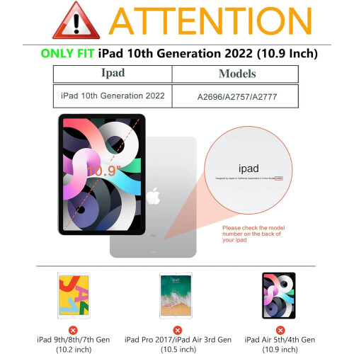 Συμβατή με θήκη iPad 10ης γενιάς, για κορίτσια και γυναίκες με θήκη για μολύβι, 1