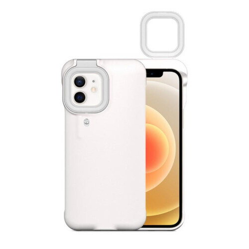 Capa para celular com flash de beleza para selfies noturnas e efeito de luz circular, compatível com iPhone 12 Pro Max, iPhone 12 Pro, iPhone 12, 1