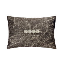 Fodera per cuscino lombare HomeCentric grigia 30x45 cm, pelle scamosciata, quarzo solare / pietre preziose / similpelle / stampa marmo, stile moderno