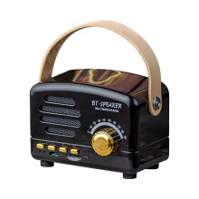 PAVEOS przenośny głośnik Bluetooth w stylu retro z uchwytem, dźwięk bezprzewodowy, radio FM, wytrzymała bateria, kompatybilny z domem i osobami