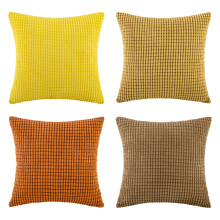 Fodere per cuscini decorativi Phantoscope Designer's Choice, confezione da 4, 45x45 cm, velluto a coste sfumato giallo e velluto a righe, compatibili