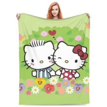 Hello Kitty Kawaii Cat Blanket Sofa Air Conditioning Blanket Pisolino Blanket Thicked Facecloth Blanket for Couch for Couch Sofa Bed Living