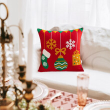 Juleputetrekk med broderi, kompatibel med juledekor - Koselig gave til kvinner/menn, festlig putetrekk