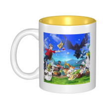 Pokemon Ceramic Mug 11 Oz Yellow, Cute Coffee Cup Compatible with Christmas Holiday, Unique Design with Handle for Home Office, for Men and Women