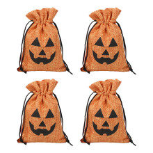 Ľanové vrecko Yakbaofuo, darčekové vrecko na Halloween, vrecko na cukríky, úložné vrecko na hračky pre detské párty a domáce textilné