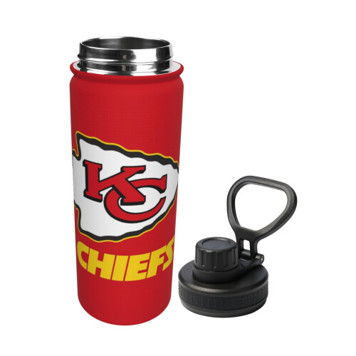 Μπουκάλι νερού Kansas City Chiefs, μονωμένο ποτήρι από ανοξείδωτο ατσάλι 18oz με καπάκι, 1