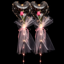 Eease Wedding Decor LED Bukiet balonów w kształcie serca i róż