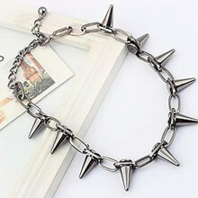 RSAMD Harajuku Osobowość Moda Punk Goth Naszyjnik z nitami Spike Link Clavicle Chajo-A1