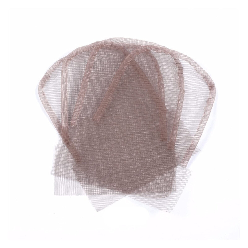 Unisex Brown Lace Wig Cap 4X4 Inch Elastic Fit For Secure Wig Making And Base 6Pcs