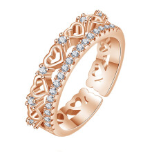 Jacenvly2024Clearance: Anello girevole con cuore cavo e zirconi cubici - Regalo romantico per lei, compatibile con [XXX]
