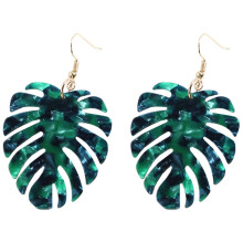 Orecchini pendenti a forma di foglia di Monstera, verde, palma, tropicali, da donna, estate, spiaggia